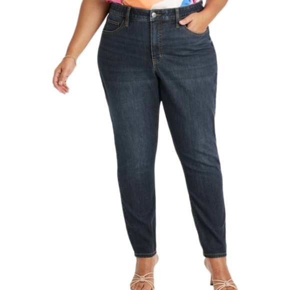 HIGH RISE SKINNY JEANS SZ 20 NWT DARK WASH - Picture 1 of 4